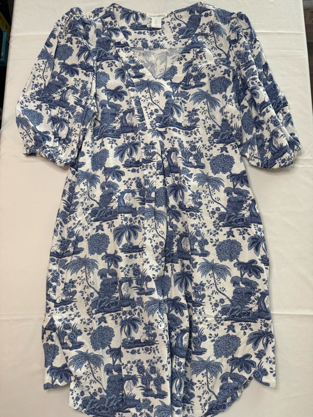 Cynthia Rowley Blue and White Toile Print Dress